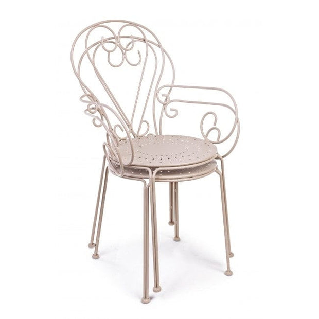 Sedia in metallo Ettienne Beige (4)