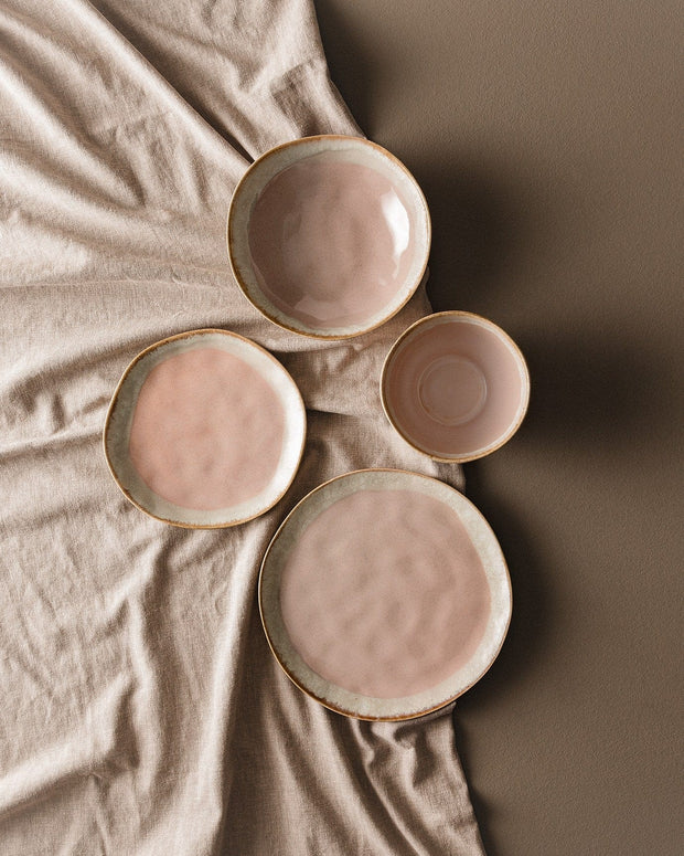 Servizio di piatti in ceramica Belford Rosa, 18 pezzi