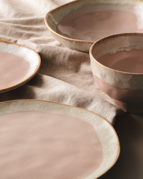 Servizio di piatti in ceramica Belford Rosa, 18 pezzi (1)