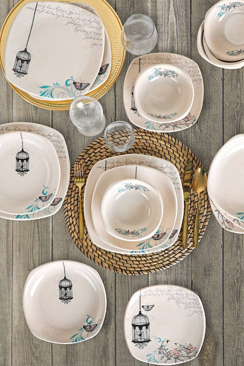 Servizio di piatti in ceramica Retro Multicolore, 24 pezzi