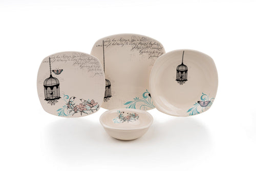 Servizio di piatti in ceramica Retro Multicolore, 24 pezzi (1)