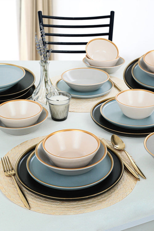 Servizio di piatti in ceramica Safir Multicolore, 24 pezzi (1)