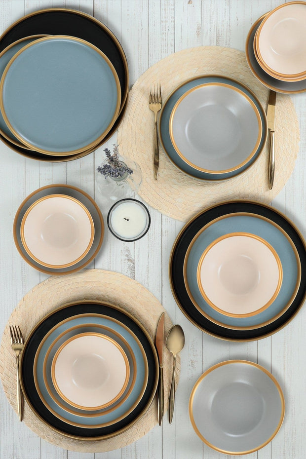 Servizio di piatti in ceramica Safir Multicolore, 24 pezzi (2)