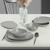 Servizio di piatti in ceramica Tetra Grigio, 24 pezzi (1)