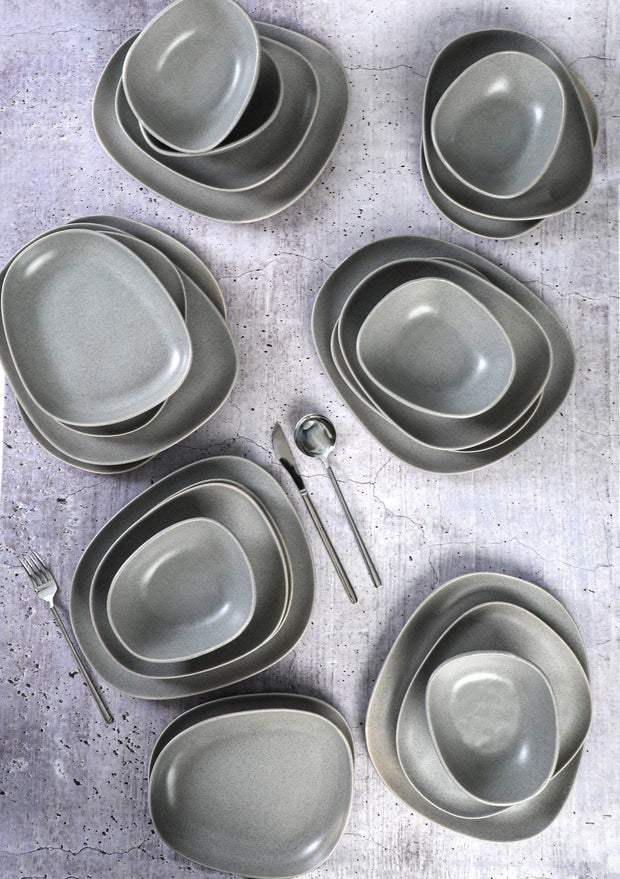 Servizio di piatti in ceramica Tetra Grigio, 24 pezzi (2)