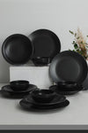 Servizio di piatti in ceramica Tyo Nero, 12 pezzi