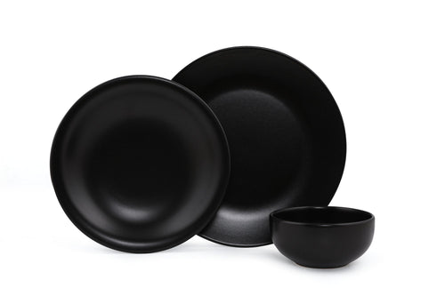 Servizio di piatti in ceramica Tyo Nero, 12 pezzi (1)