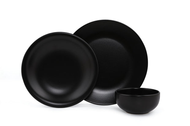 Servizio di piatti in ceramica Tyo Nero, 12 pezzi (1)