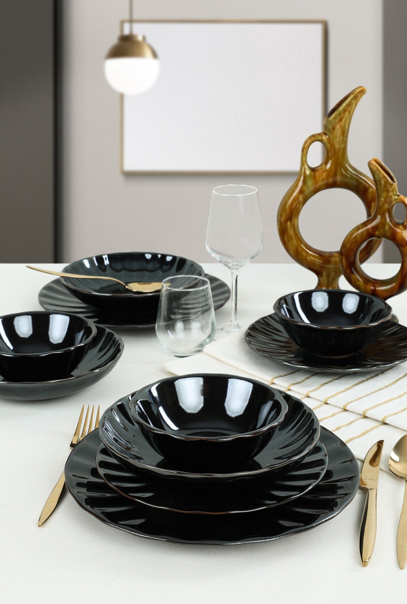 Servizio di piatti in ceramica Tyo Nero, 24 pezzi (3)