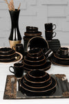 Servizio di piatti in ceramica Tyo Nero, 30 pezzi