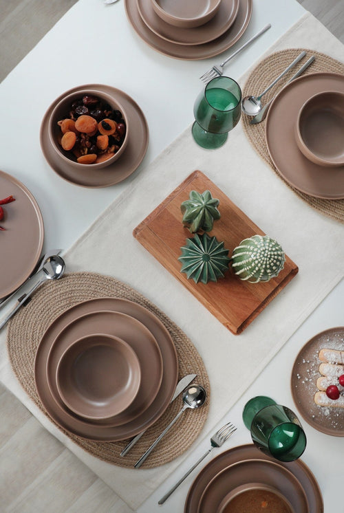 Servizio di piatti in ceramica Xander Cappuccino, 18 pezzi (1)