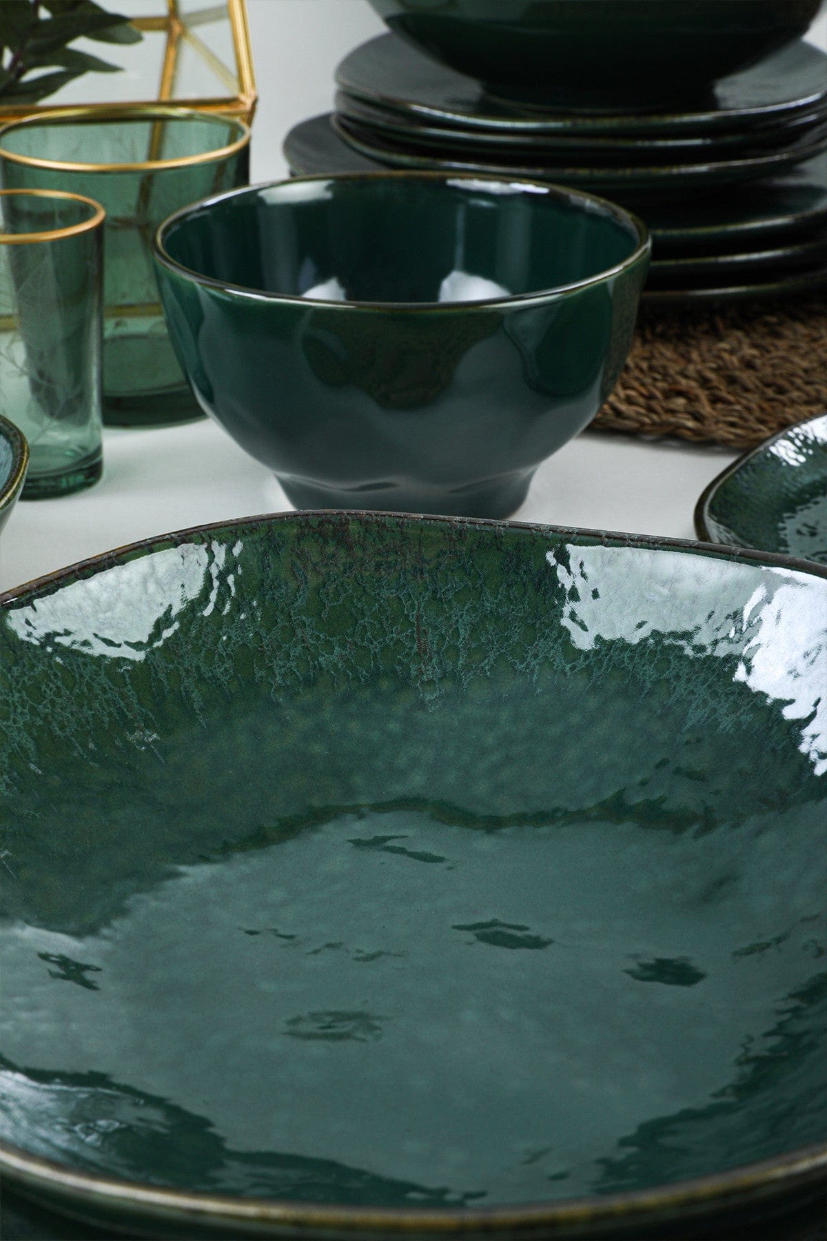 Servizio di piatti in ceramica Zumrut Verde, 24 pezzi (3)