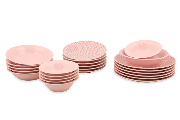 Servizio di piatti in nanoporcellana Petra Rosa, 24 pezzi (3)