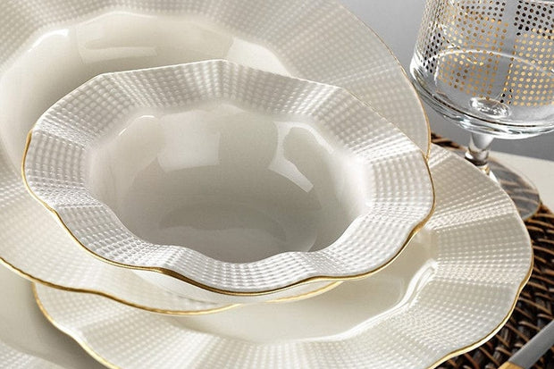 Servizio di piatti in porcellana Martell Dinner Crema, 24 pezzi (3)