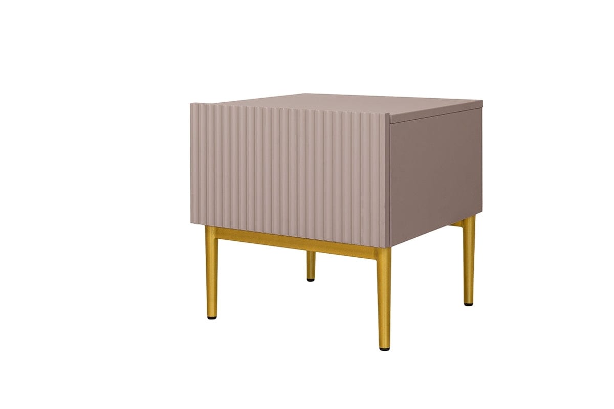 Set 2 comodini con cassetto Nicole 46-1SZ Oro & BGRTPL-NICOLE-SZAFKA-NOCNA-46-1SZ-ZLOTY