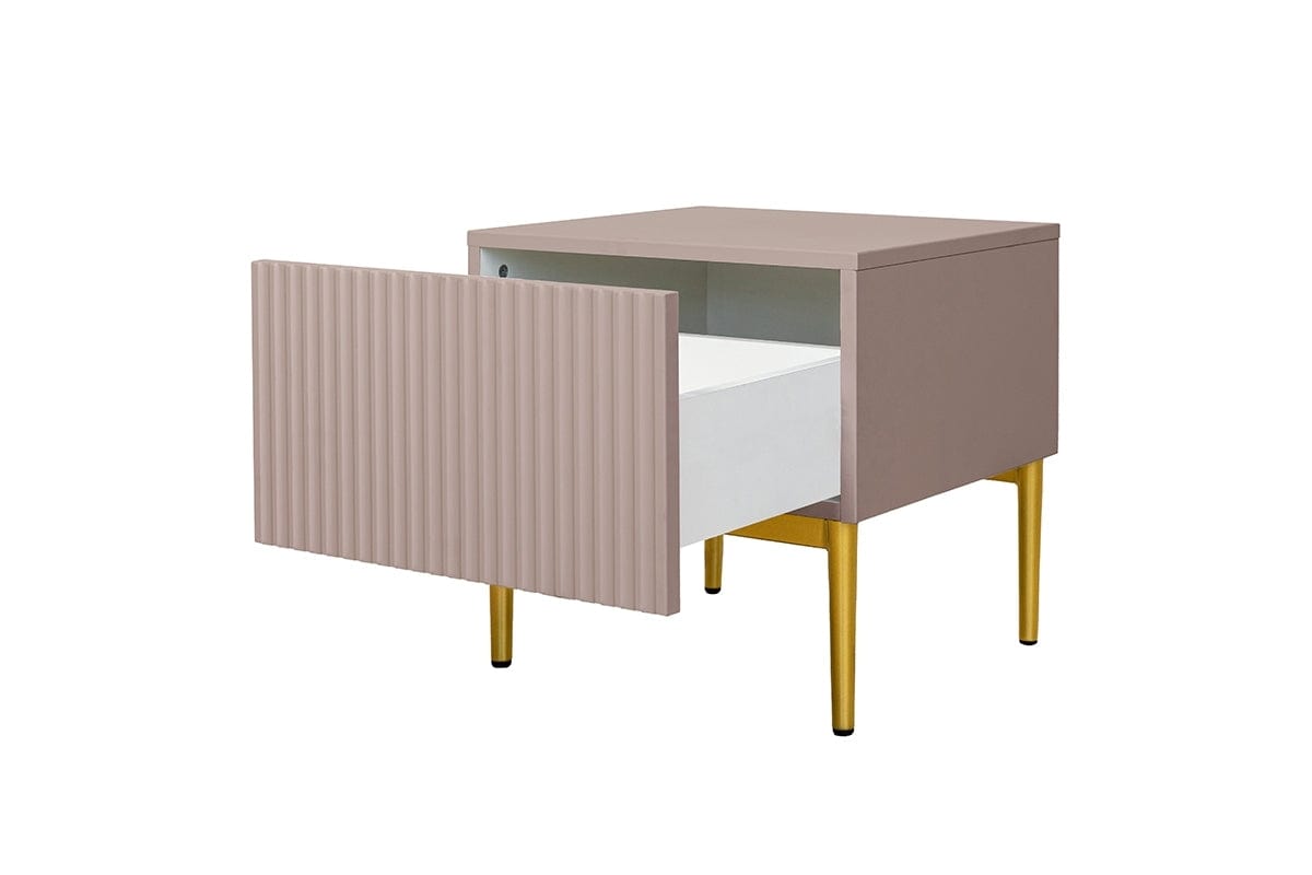 Set 2 comodini con cassetto Nicole 46-1SZ Oro (1) & BGRTPL-NICOLE-SZAFKA-NOCNA-46-1SZ-ZLOTY