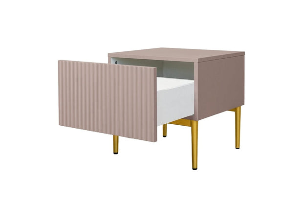 Set 2 comodini con cassetto Nicole 46-1SZ Oro (1) & BGRTPL-NICOLE-SZAFKA-NOCNA-46-1SZ-ZLOTY