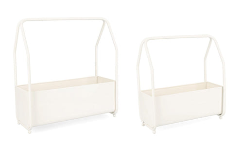 Bizzotto Set 2 Supporti per Piante Keyra Rect Bianco