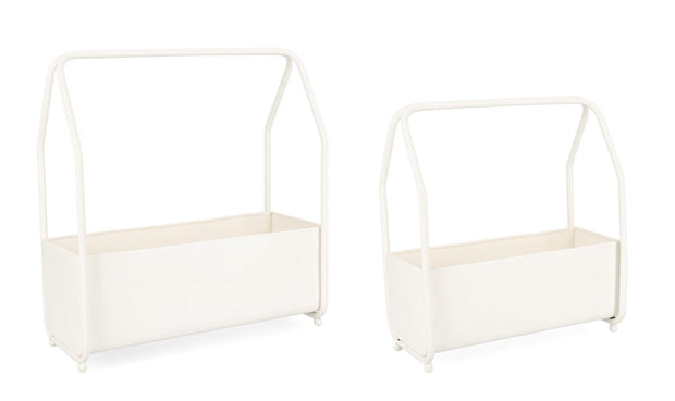 Bizzotto Set 2 Supporti per Piante Keyra Rect Bianco