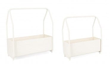 Bizzotto Set 2 Supporti per Piante Keyra Rect Bianco