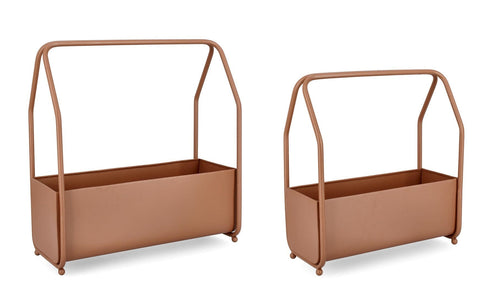Bizzotto Set 2 Supporti per Piante Keyra Rect Marrone