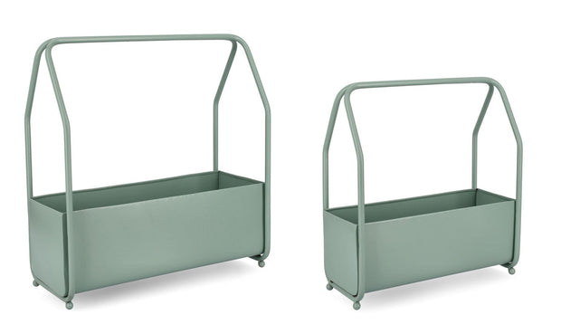 Bizzotto Set 2 Supporti per Piante Keyra Rect Verde
