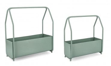 Bizzotto Set 2 Supporti per Piante Keyra Rect Verde