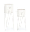 Bizzotto Set 2 Supporti per Piante Madelyn Round Bianco