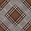 Set 3 rotoli Carta da parati digitale stampata a quadri Patchwork Mid Brown