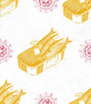 Set 3 rotoli Carta da parati digitale stampata giallo sardine