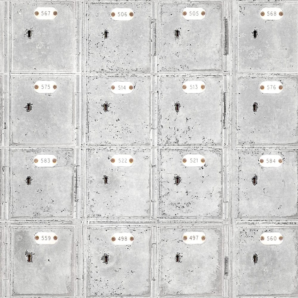 Set 3 rotoli Carta da parati digitale stampata spogliatoio bianco