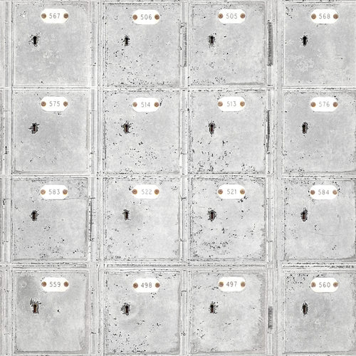 Set 3 rotoli Carta da parati digitale stampata spogliatoio bianco
