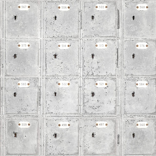 Set 3 rotoli Carta da parati digitale stampata spogliatoio bianco