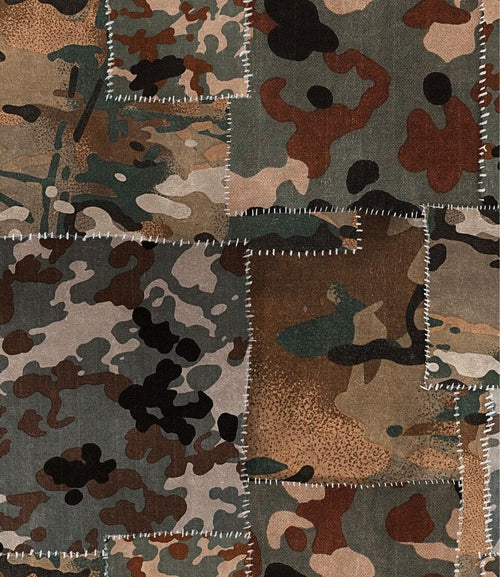 Set 3 rotoli Carta da parati stampata digitale Camo Brown