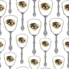 Set 3 rotoli Carta da parati stampata digitale Mirror's Eye Neutral