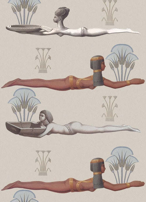 Set 3 rotoli Carta da parati stampata in digitale Egyptum Taupe