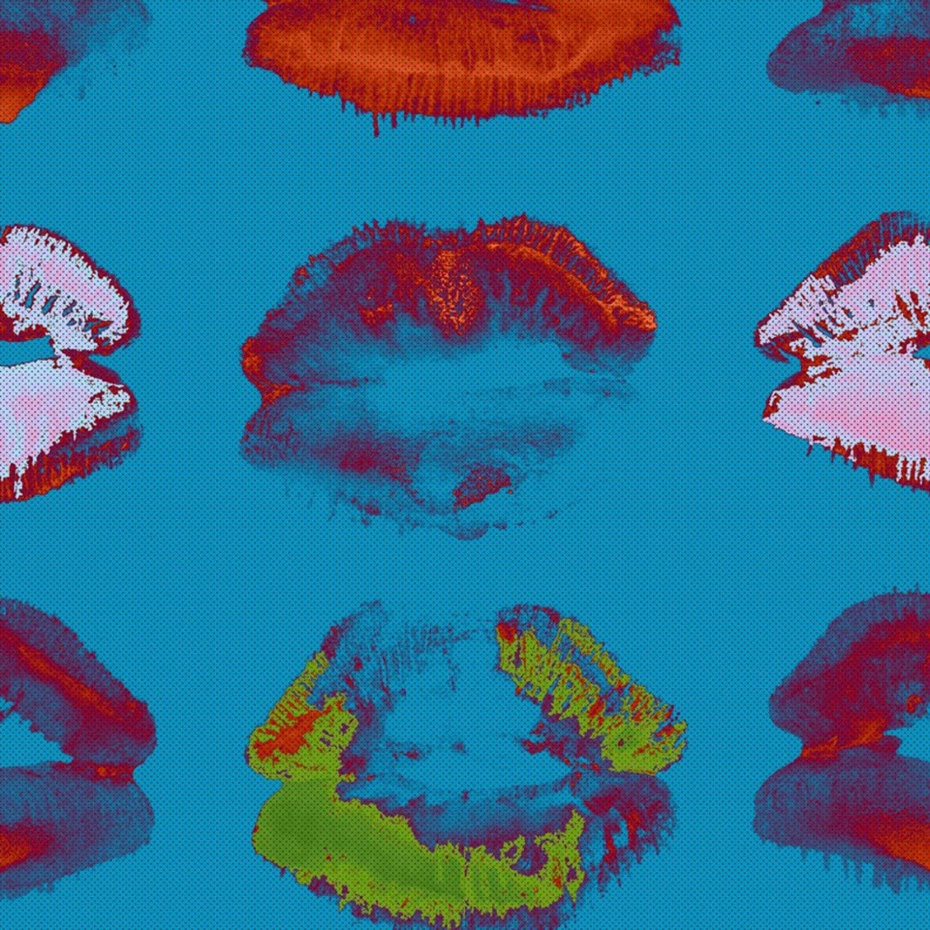 Set 3 rotoli Carta da parati stampata in digitale Neon Kiss Blue