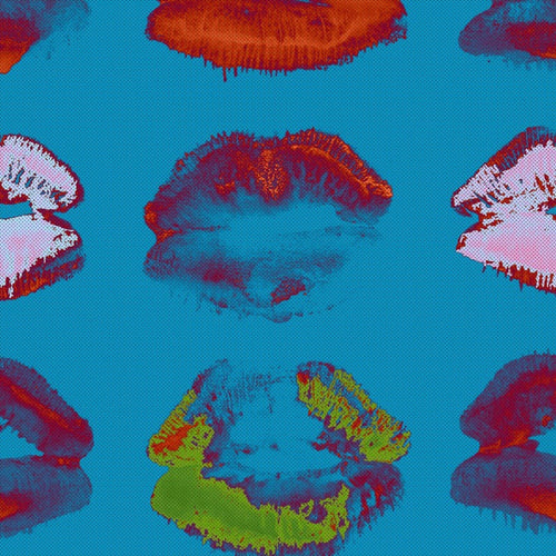 Set 3 rotoli Carta da parati stampata in digitale Neon Kiss Blue
