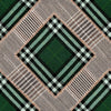 Set 3 rotoli Carta da parati stampata in digitale Patchwork a scacchi verde inglese