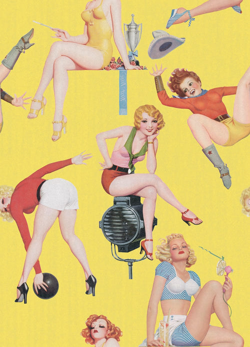Set 3 rotoli Carta da parati stampata in digitale Pin-up Girls I