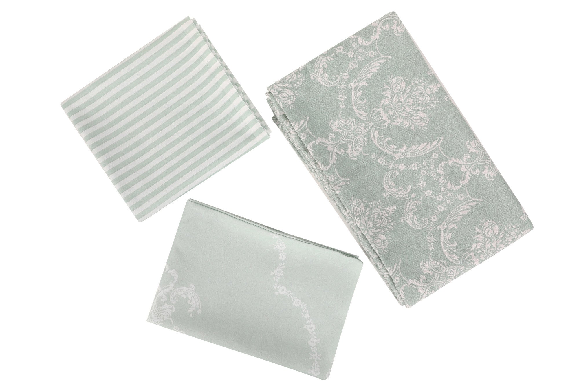 Set Copriletto con lenzuolo e 2 federe per cuscini Pure Verde, 200 x 235 cm (2)