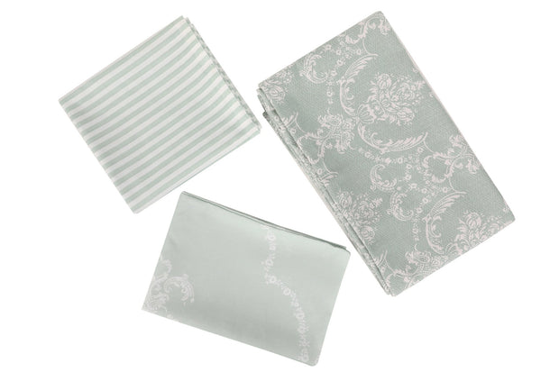 Set Copriletto con lenzuolo e 2 federe per cuscini Pure Verde, 200 x 235 cm (2)