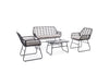 Bizzotto Set da giardino 4 posti con tavolino Burrel Nero