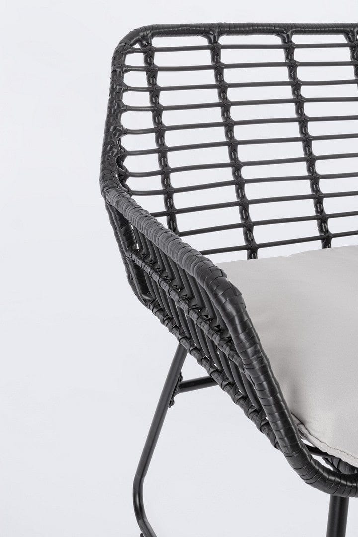 Bizzotto Set da giardino 4 posti con tavolino Burrel Nero