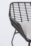 Bizzotto Set da giardino 4 posti con tavolino Burrel Nero