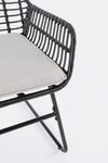 Bizzotto Set da giardino 4 posti con tavolino Burrel Nero