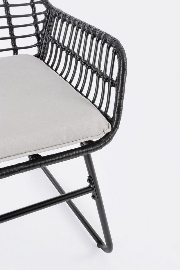 Bizzotto Set da giardino 4 posti con tavolino Burrel Nero