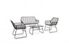 Bizzotto Set da giardino 4 posti con tavolino Burrel Nero