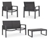 Bizzotto Set da giardino 4 posti con tavolino Kallen Antracite