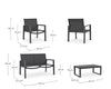 Bizzotto Set da giardino 4 posti con tavolino Kallen Antracite